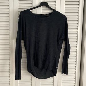 Lululemon Grey Long Sleeve Tee with Back Cutout